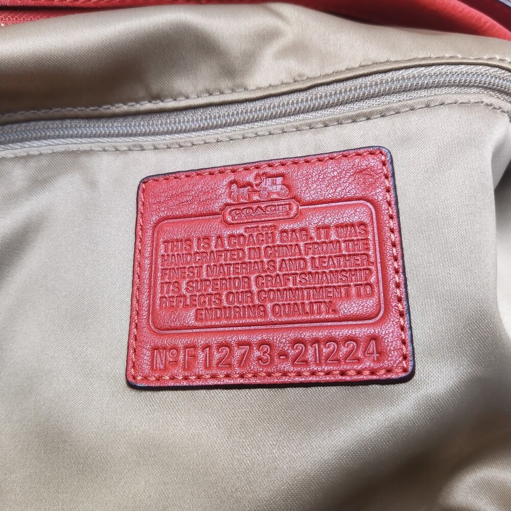 Coach Madison Orange Leather Zipper Closure Hobo Shoulder Bag - Picture 12 of 16